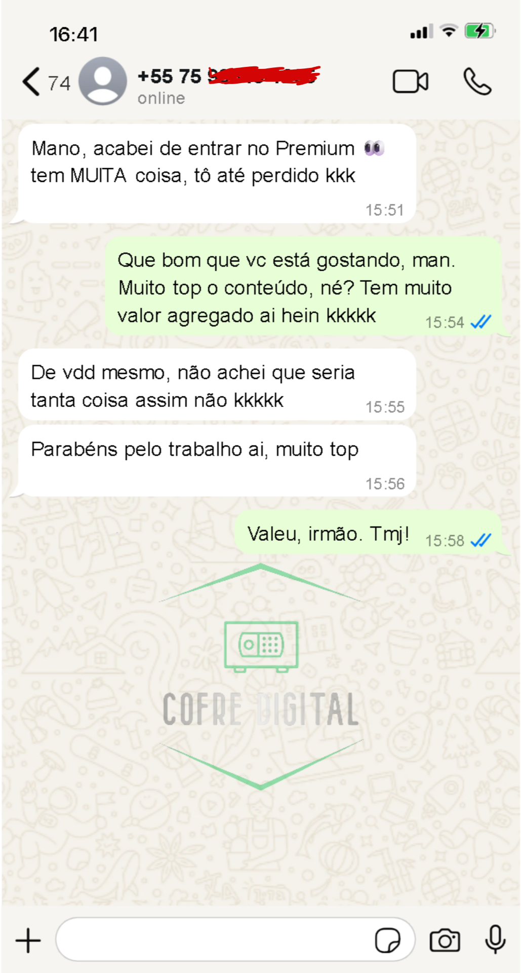 Depoimento de cliente satisfeito 1